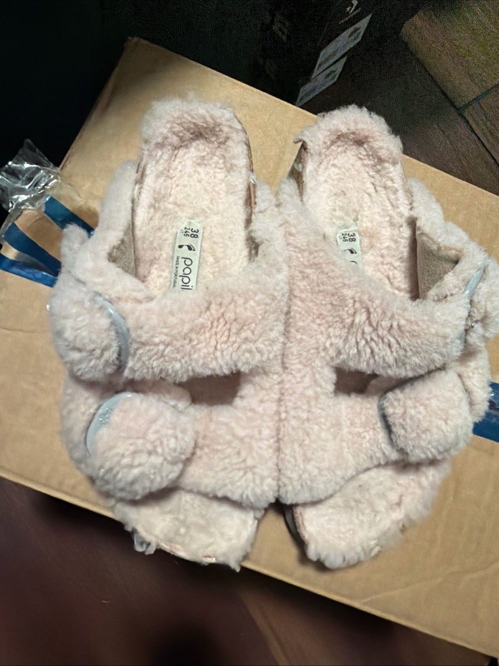 BIRKENSTOCK Papillio Teddy Crystal Rose Arizona Big Buckle Shearling 38 US 7-7.5